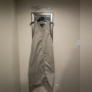 Sag Harbor Beige Midi Jumper Dress